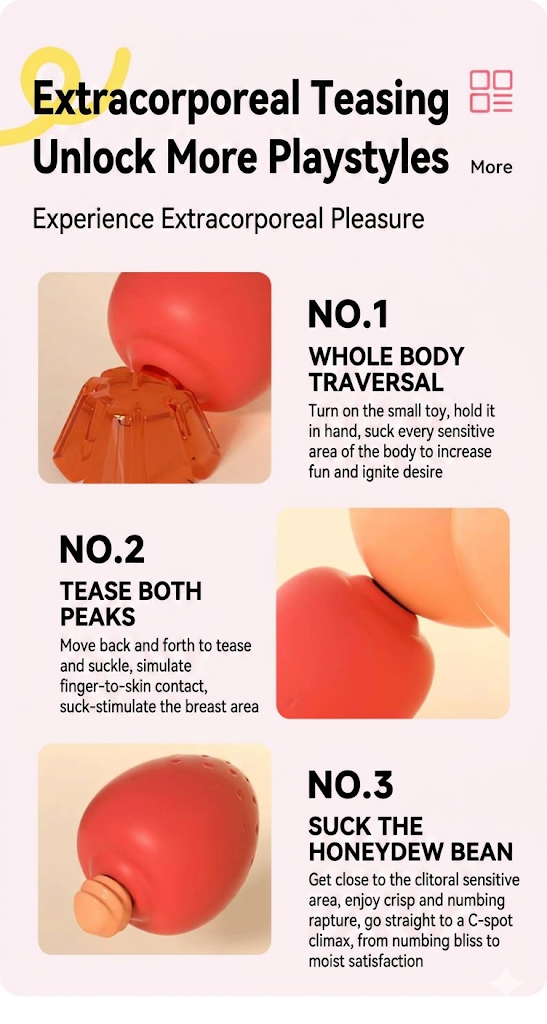 Mini Strawberry Vibrator | Suction & Waterproof