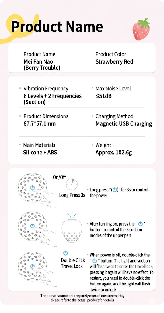 Mini Strawberry Vibrator | Suction & Waterproof