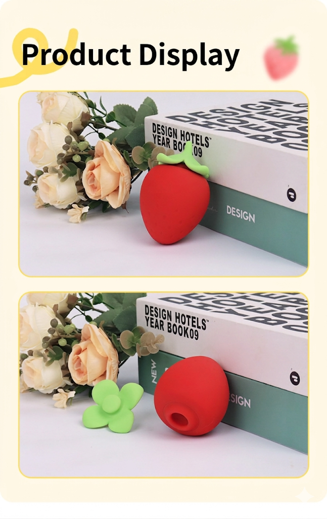 Mini Strawberry Vibrator | Suction & Waterproof
