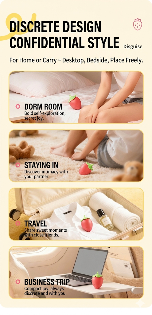 Mini Strawberry Vibrator | Suction & Waterproof