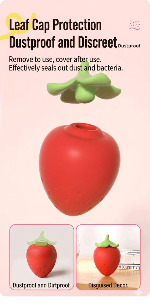 Mini Strawberry Vibrator | Suction & Waterproof
