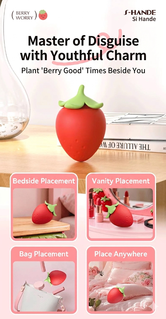 Mini Strawberry Vibrator | Suction & Waterproof